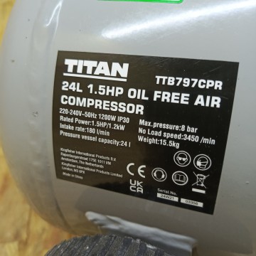 Kompresor bezolejowy 24l