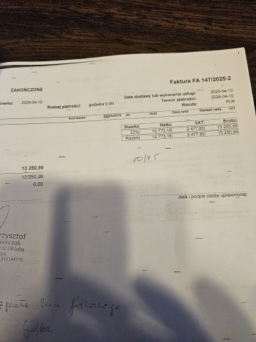 Fiat ducato brygad&oacute;wka, faktura VAT marża