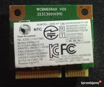 Karta sieciowa wifi lenovo N580 G580 G585 P580