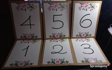 Numerki na st&oacute;ł weselny - komplet 6 szt.