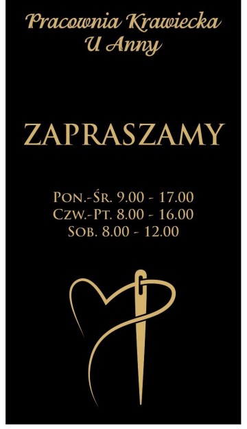 USŁUGI KRAWIECKIE PRACOWNIA KRAWIECKA U ANNY