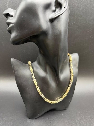 Złoty męski łańcuszek  Pr&oacute;ba 585  Waga 27.80 gram  Odcień: d