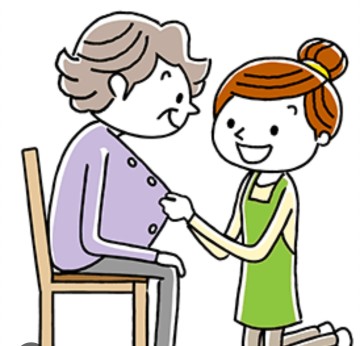 Opieka  nad starszą osobą.