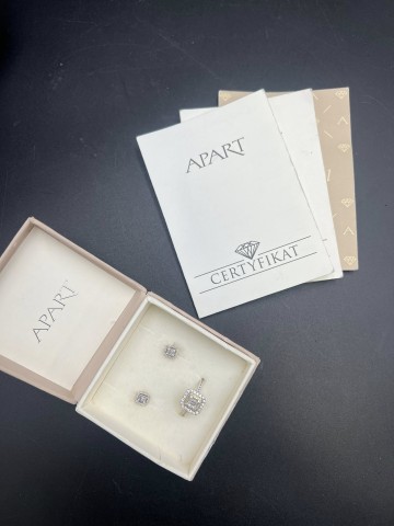 Komplet złotej biżuterii z diamentami 14k Apart