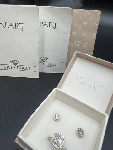 Komplet złotej biżuterii z diamentami 14k Apart