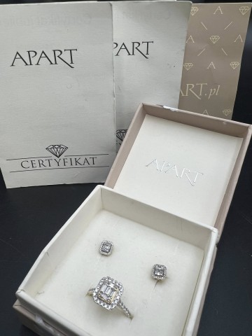 Komplet złotej biżuterii z diamentami 14k Apart