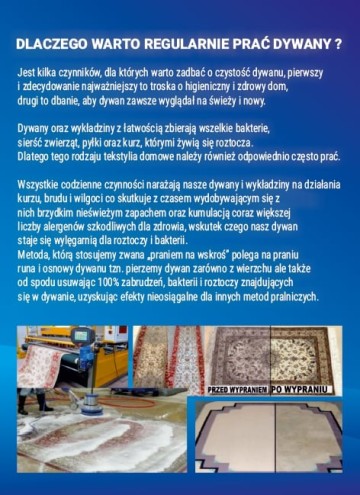 Pralnia Dywan&oacute;w metodą Na Wskroś w kąpieli wodnej