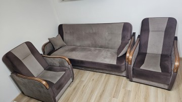 Komplet wypoczynkowy wersalka + dwa fotele