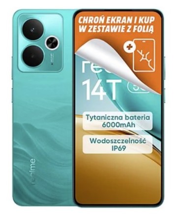 Nowy smartfon REALME 14T 8GB /256 GB zielony/surf green