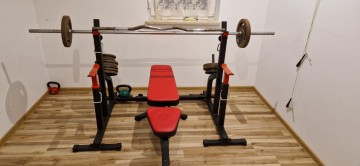 Ławeczka Marbo + stojaki + zeliwne obciązenie