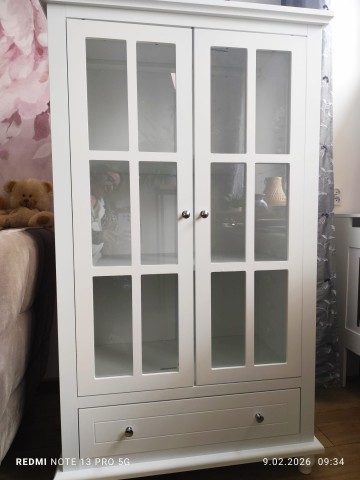 Nowa witrynka biała, przeszklon - 138/75/37 - okazja !