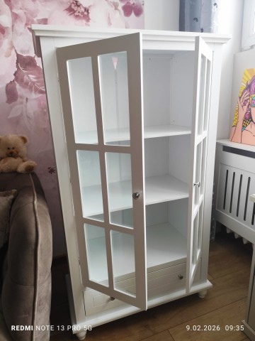 Nowa witrynka biała, przeszklon - 138/75/37 - okazja !