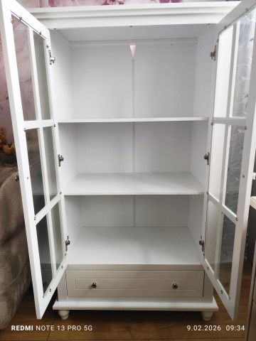 Nowa witrynka biała, przeszklon - 138/75/37 - okazja !