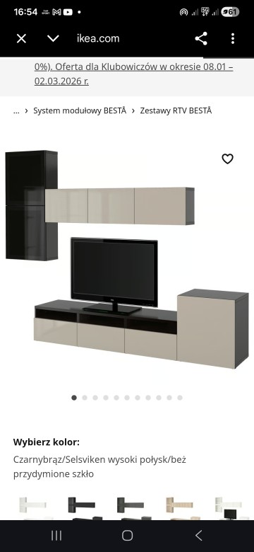 Meble wiszące do RTV Ikea