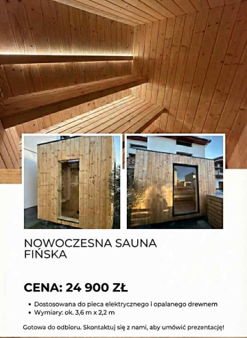 Sprzedam nową saunę ogrodową