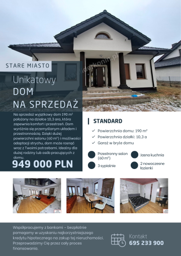 WYJĄTKOWY DOM WOLNOSTOJĄCY &ndash; STARE MIASTO K. KONINA | 190 m&sup2;