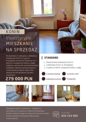 Gotowiec inwestycyjny lub idealne M2 w sercu Konina!