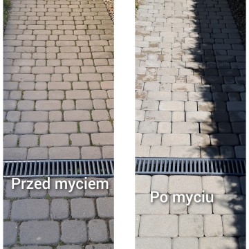 mycie kostki brukowej powierzchni betonowych