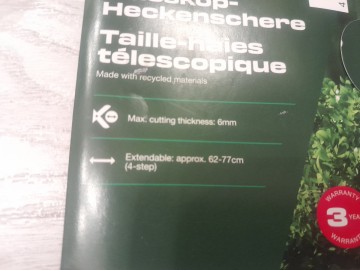 Nożyce do żywopłotu teleskopowe, długie. Nowe