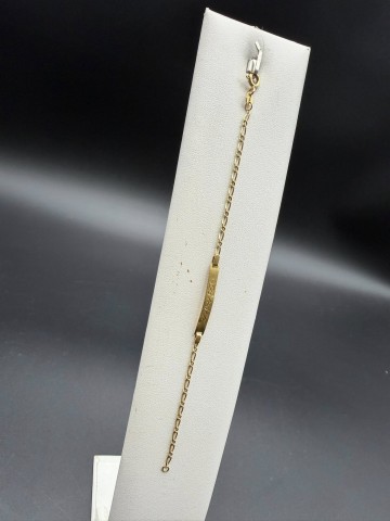 Złota bransoletka  Pr&oacute;ba 585 14K Waga: 1.68 gram Długość 14