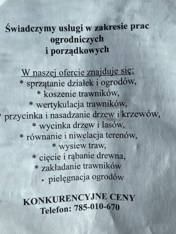 Pomoc w pracach ogrodowych