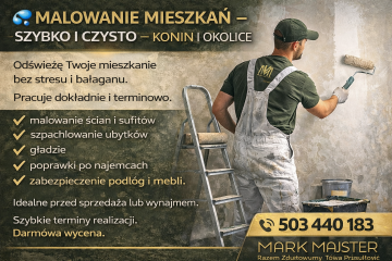 MALOWANIE MIESZKAŃ &ndash; SZYBKO I CZYSTO &ndash; KONIN I OKOLICE ????