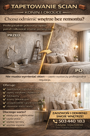 ???? TAPETOWANIE ŚCIAN &ndash; KONIN I OKOLICE ????