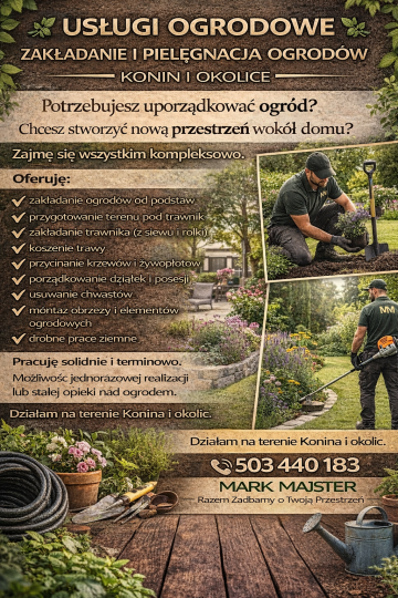 ???? USŁUGI OGRODOWE &ndash; ZAKŁADANIE I PIELĘGNACJA OGROD&Oacute;W ???? KON