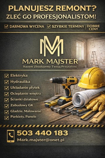MARK MAJSTER Profesjonalne usługi budowlane i remontowe.