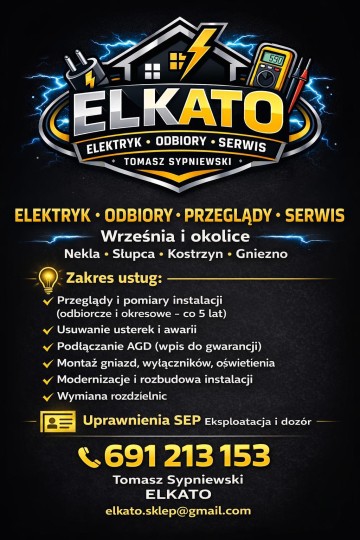 ELEKTRYK - ODBIORY - PRZEGLĄDY - USUWANIE USTEREK
