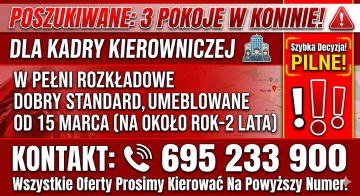 POSZUKIWANE: Mieszkanie 3-pokojowe dla kadry kierowniczej