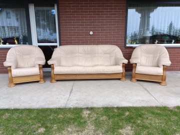 Sprzedam wypoczynek 3,1,1 ze sk&oacute;ry