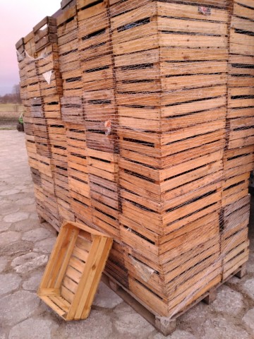 Skrzynki drewniane na owoce Jabłka