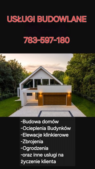 Usługi Budowlane 783-597-180 Wolne Terminy 26r
