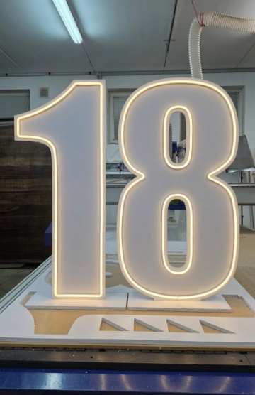 ŚWIECĄCE CYFRY 18 – EFEKT NEON LED oraz 40 50