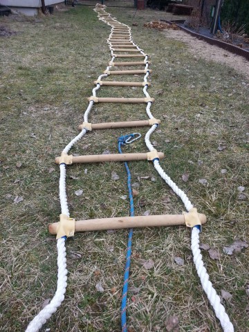 Drabina linowa sznurowa dekarska pleciona dach 20m