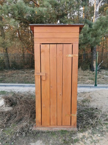 Drewniana Toaleta Ogrodowa, WC Na Budowę Działkę, Wychodek