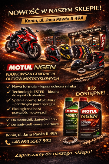 MOTUL NGEN &ndash; NAJNOWSZA GENERACJA OLEJ&Oacute;W MOTOCYKLOWYCH