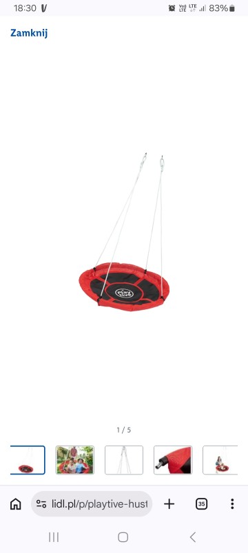 Huśtawka bocianie gniazdo, &Oslash; 113 cm. Nowa