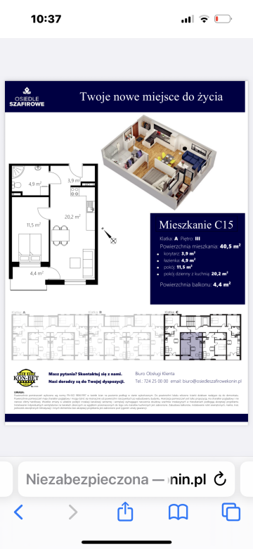 Mieszkanie - Konin OSIEDLE SZAFIROWE ul.Pietrygi