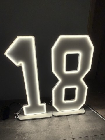 Wynajem Hostia, napis Happy Birthday, Cyfry LED