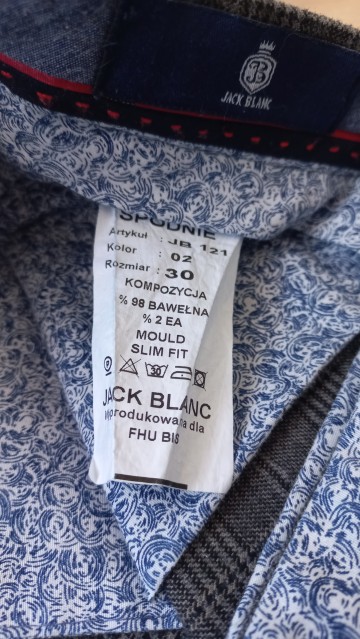 Spodnie Jack Blanc rozmiar 30