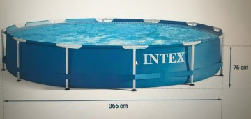 Duży basen INTEX ogrodowo - stelażowy 3,66 x 0,76 m z pompą