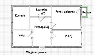 Mieszkanie 48m2 trzy pokoje Konin