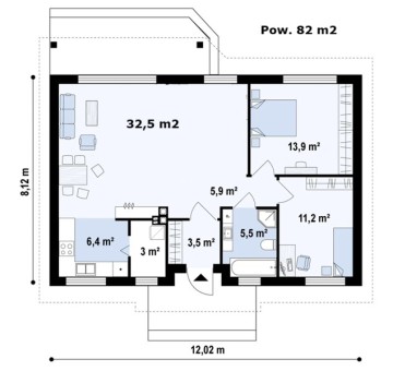 Na sprzedaż nowy dom 82 m2 - Rosocha Kolonia gm. Golina