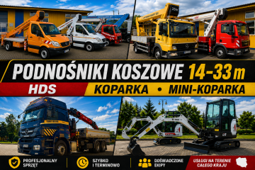 USŁUGI-WYNAJEM: podnośnik koszowy/HDS/koparka/mini-koparka