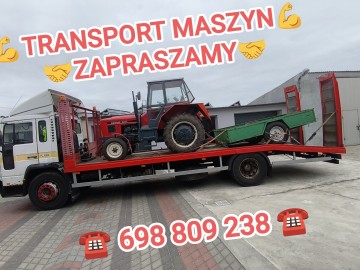 Transport maszyn, pomoc drogowa, laweta