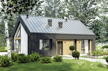Nowoczesny dom energooszczędny 64,8 m&sup2;