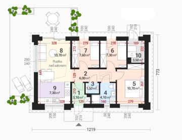 Nowoczesny dom energooszczędny 64,8 m&sup2;