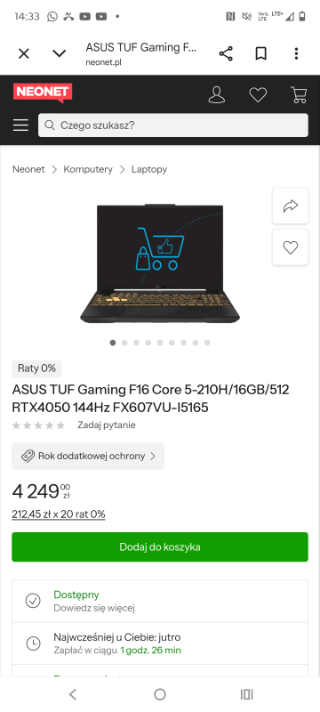 Nowy Laptop Asus Gamingowy